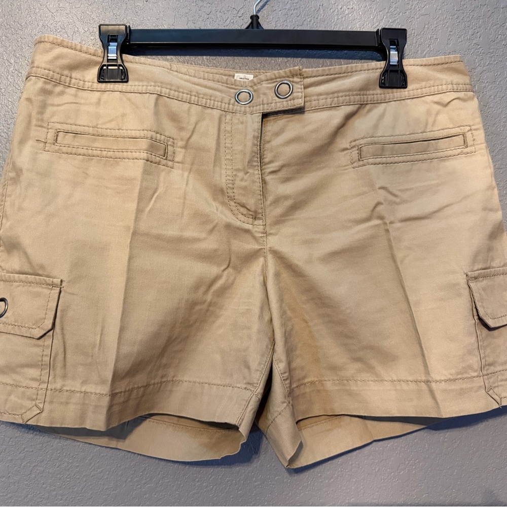 LOFT Beige Cargo Shorts with Front Flap Pockets